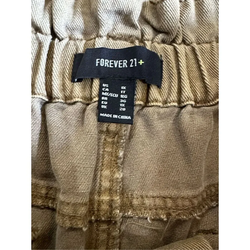 Forever 21 Olive green paperbag waist high rise shorts‎ 1X NWT